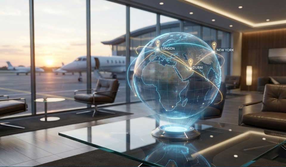 World Map Showing Long-Haul Flight Bands For Tax Calculation.