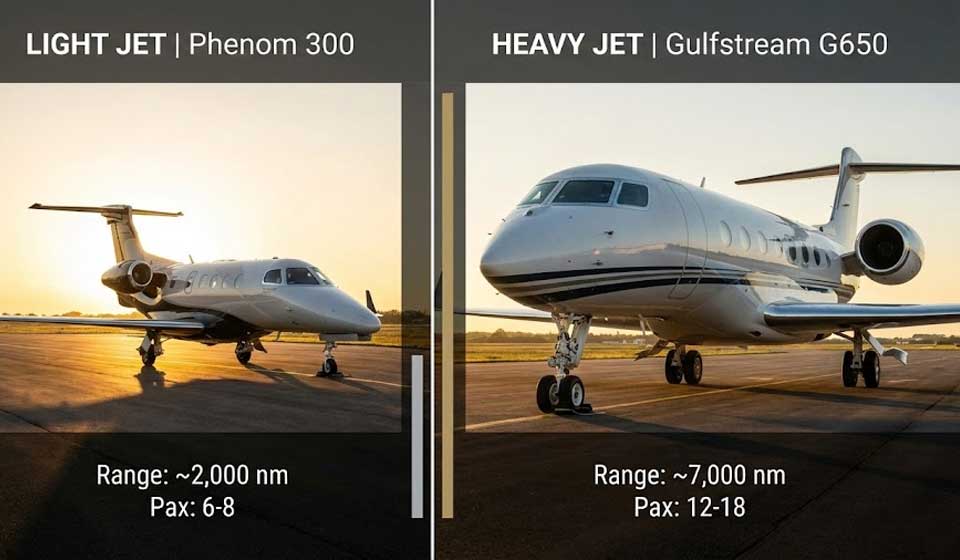 The Ultimate Guide To The 7 Types Of Private Jets: From Turboprops To Heavy Jets