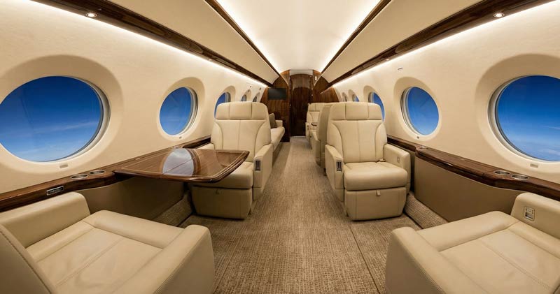 Luxury Private Jet Interior Available For Empty Leg Charter Flights.