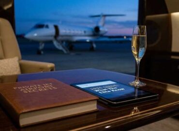 Luxury private jet airport terminal with FBO services for VIP passengers