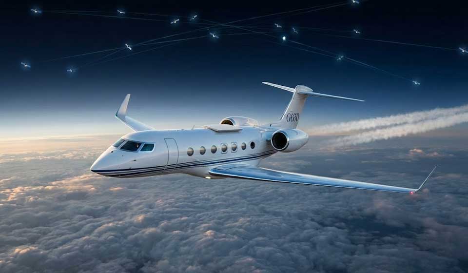 Starlink Aviation Antenna On A Private Jet.