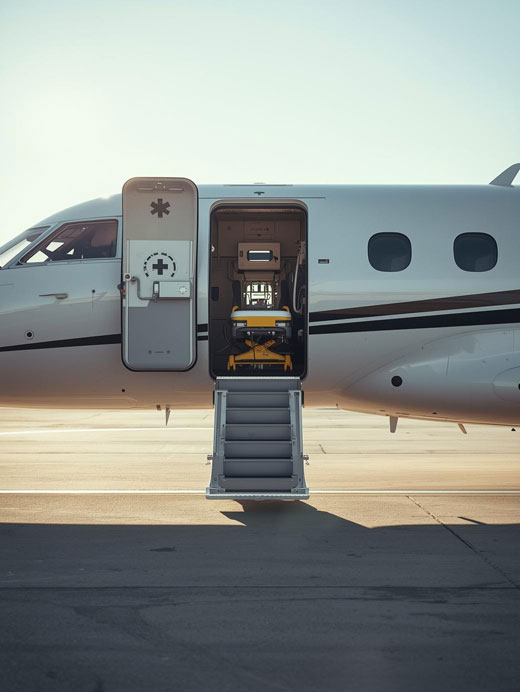 The ICU-equipped interior of our aircraft, ensuring the highest level of care during medical charter flights.