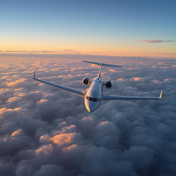 Executives conducting a meeting while traveling on one of the best executive jets for business.