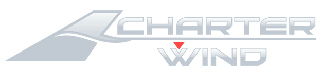The official logo for Charter Wind, celebrating 15 years of providing affordable private jet charter.