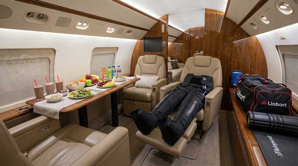 Spacious Cabin Interior Designed For Athlete Comfort And Recovery.