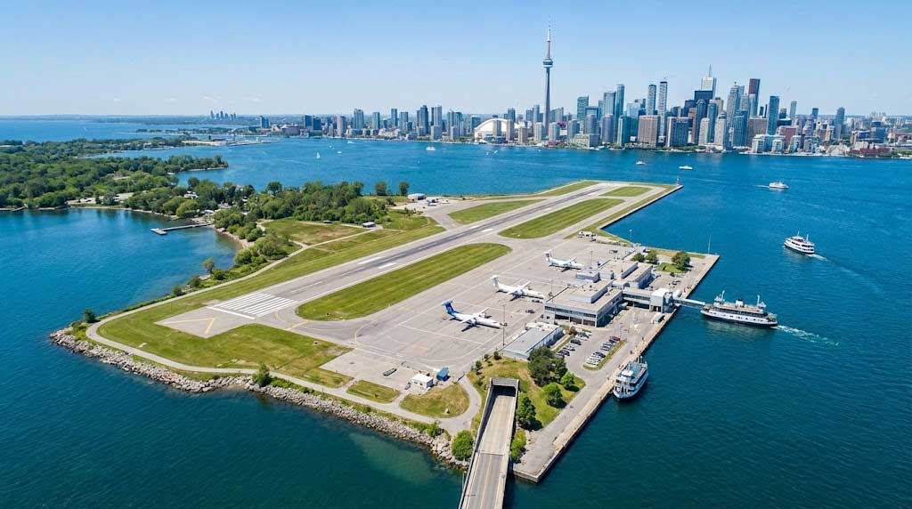 Aerial View Of Billy Bishop Airport For Convenient Downtown Toronto Private Flights.